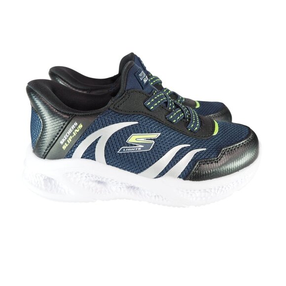 Skechers Slip-ins: Meteor Lights Brisk Beams Toddler 10 Navy / Black 403848N - Picture 4 of 10